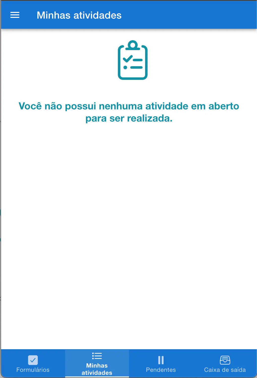 Minhas Atividades no aplicativo móvel Minhas Atividades no aplicativo móvel