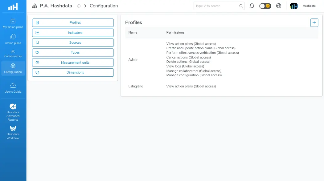Overview of the Action Plan configuration settings