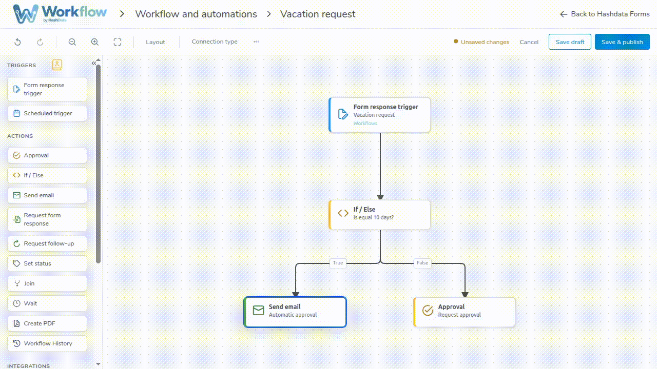 Variable picker: search and insert form fields as variables
